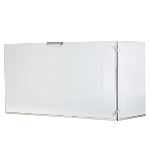 Κάλυψη τζακιού κρύσταλλο γωνιακή νίκελ ματ no563 (50-80+40)