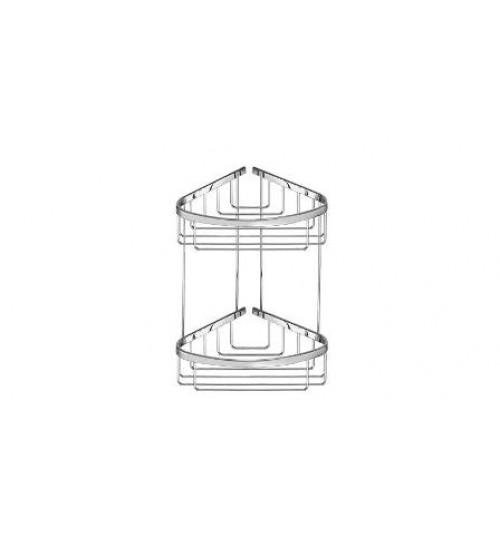 Σπογγοθήκη γωνιακή διπλή χρώμιο 009 Σπογγοθήκη γωνιακή διπλή χρώμιο 009