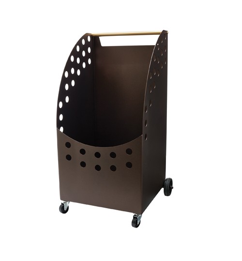 Αξεσουάρ τζακιού ξυλοθήκη τροχήλατο K50 αντικε σκουριά/όρο ματ