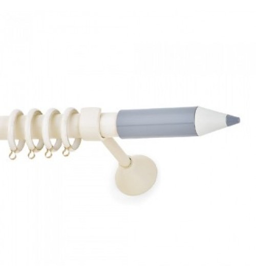 Κουρτινόξυλο παιδικό pencil Φ25 εκρου γκρι