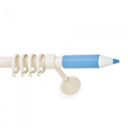 Κουρτινόξυλο παιδικό pencil Φ25 εκρου μπλε