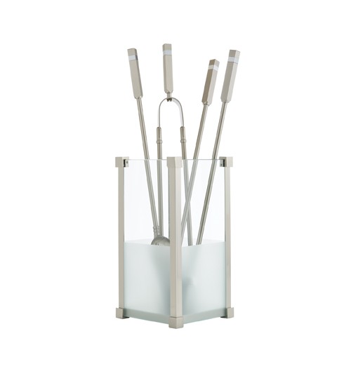 Σετ εργαλείων τζακιού κουβαδάκι πυρίμαχο 1225/k20 νίκελ ματ/χρώμιο