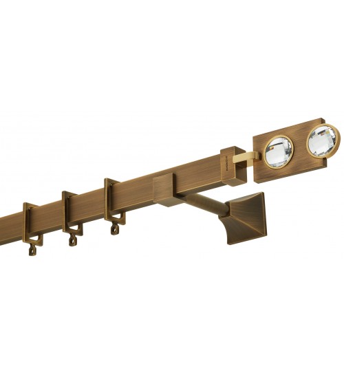 Κουρτινόξυλο μπρονζε swarovski πλακέ 4515