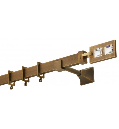 Κουρτινόξυλο μπρονζε swarovski πλακέ 4518