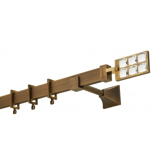 Κουρτινόξυλο μπρονζε swarovski πλακέ 4520