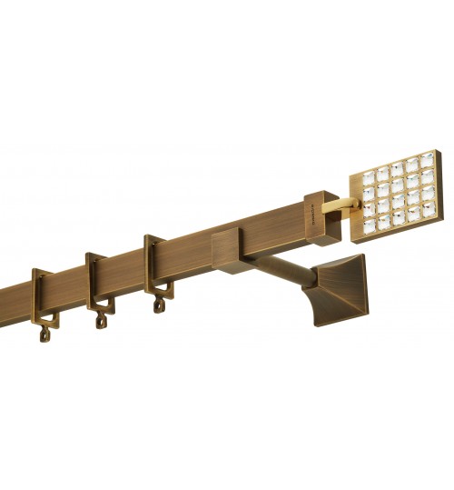 Κουρτινόξυλο μπρονζε swarovski πλακέ 4521