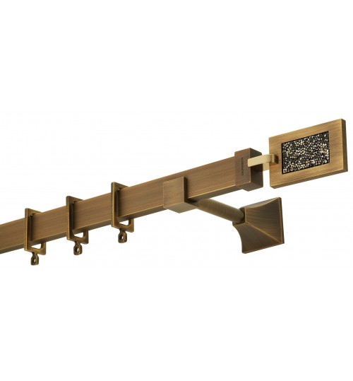 Κουρτινόξυλο μπρονζε swarovski πλακέ 4560