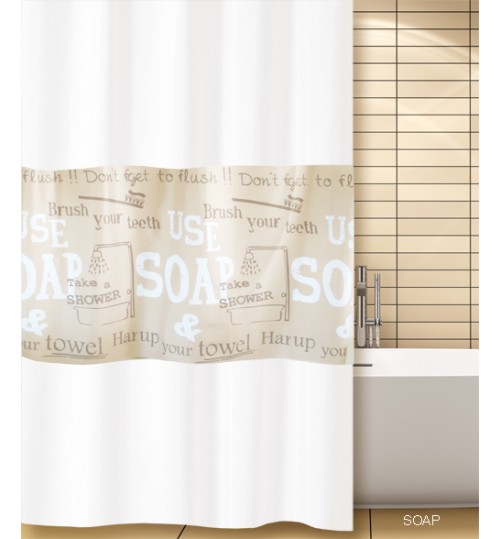 Κουρτίνα μπάνιου υφασμάτινη soap (180x200)