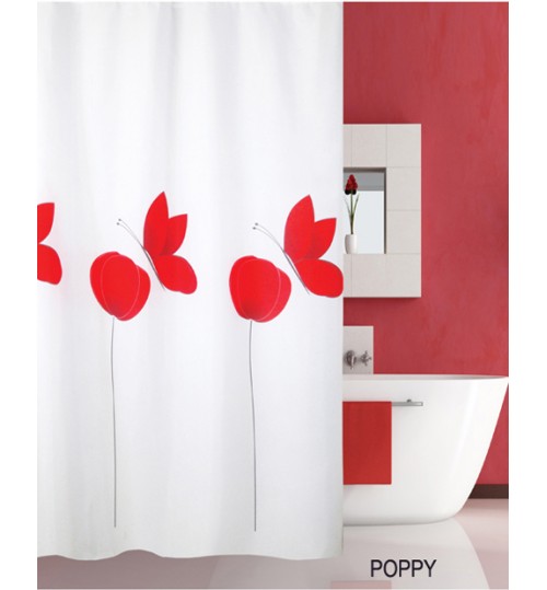 Κουρτίνα μπάνιου υφασμάτινη poppy (180x200)