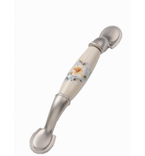 Λαβίτσα επίπλων πορσελάνη 521 νίκελ σατινέ-μπλε